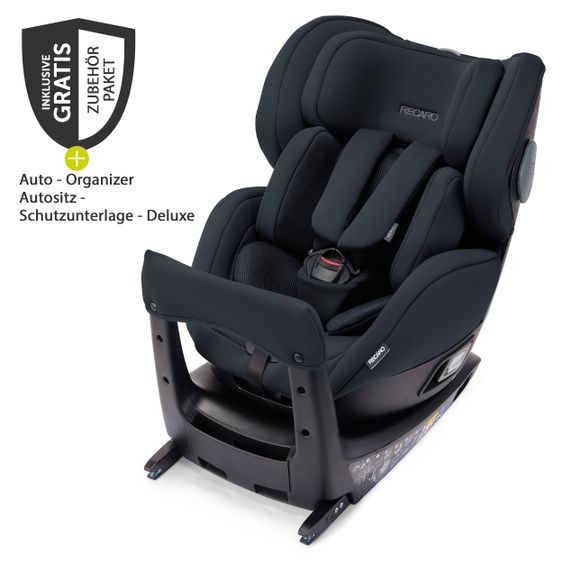 Recaro Reboarder-Kindersitz Salia i-Size + Zubehör Paket - Select - Night Black