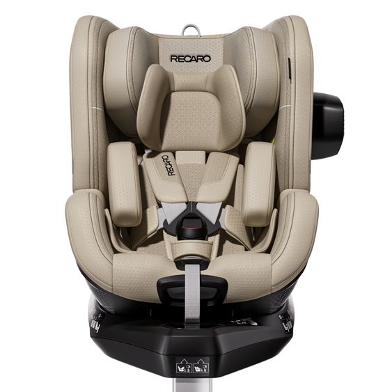 Recaro Reboarder-Kindersitz Toron 1 360° drehbar ab Geburt bis 4 Jahre 40 cm - 105 cm mit Isofix-Basis - Elegant Beige