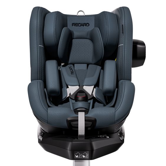 Recaro Reboarder-Kindersitz Toron 1 360° drehbar ab Geburt bis 4 Jahre 40 cm - 105 cm mit Isofix-Basis - Gallant Grey