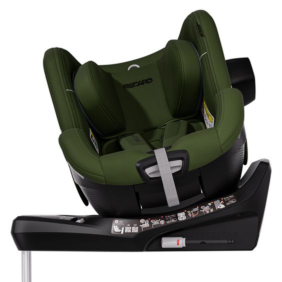 Recaro Seggiolino auto Reboarder Toron 1KID 360° girevole da 3 mesi a 4 anni 61 cm - 105 cm con base Isofix - Epic Green