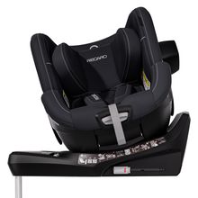 Seggiolino auto Reboarder Toron 1KID 360° girevole da 3 mesi a 4 anni 61 cm - 105 cm con base Isofix - Fresh Black