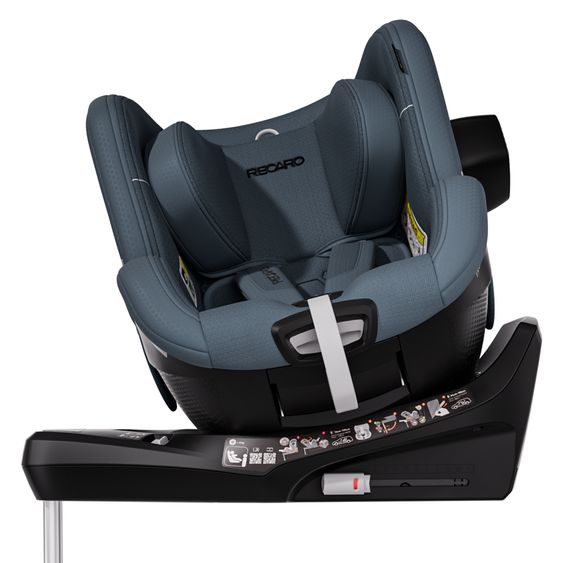 Recaro Seggiolino auto Reboarder Toron 1KID 360° girevole da 3 mesi a 4 anni 61 cm - 105 cm con base Isofix - Gallant Grey
