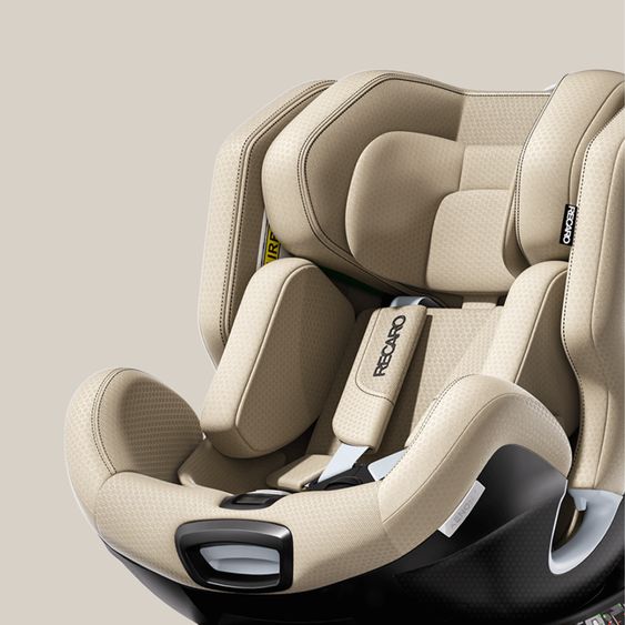 Recaro Rear-facing car seat Xenon 1 Kid swivel from 3 months - 7 years (61 cm - 125 cm) with seat reducer incl. Isofix base with support leg - Elegant Beige