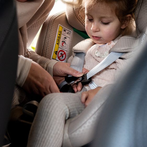 Recaro Rear-facing car seat Xenon 1 Kid swivel from 3 months - 7 years (61 cm - 125 cm) with seat reducer incl. Isofix base with support leg - Elegant Beige