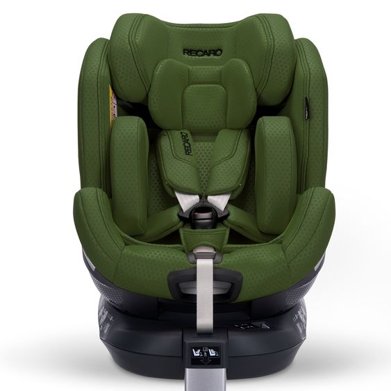 Recaro Rear-facing car seat Xenon 1 Kid swivel from 3 months - 7 years (61 cm - 125 cm) with seat reducer incl. Isofix base with support leg - Epic Green