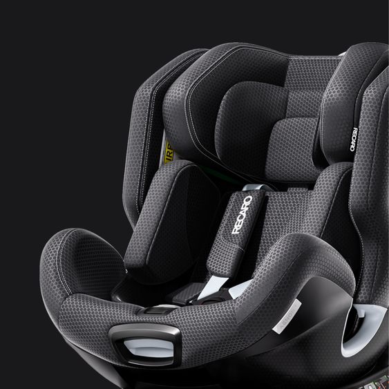 Recaro Rear-facing car seat Xenon 1 Kid swivel from 3 months - 7 years (61 cm - 125 cm) with seat reducer incl. Isofix base with support leg - Fresh Black