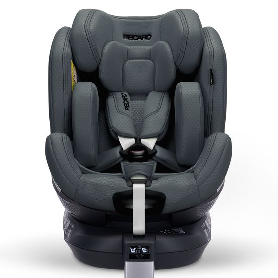 Recaro Reboarder-Kindersitz Xenon 1 Kid drehbar ab 3 Monate - 7 Jahre (61 cm - 125 cm) mit Sitzverkleinerer inkl. Isofix-Basis mit Stützfuß - Gallant Grey