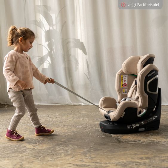 Recaro Reboarder-Kindersitz Xenon 1 Kid drehbar ab 3 Monate - 7 Jahre (61 cm - 125 cm) mit Sitzverkleinerer inkl. Isofix-Basis mit Stützfuß - Gallant Grey