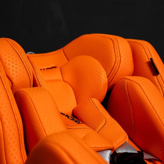 Recaro Rear-facing car seat Xenon 1 Kid swivel from 3 months - 7 years (61 cm - 125 cm) with seat reducer incl. Isofix base with support leg - Vibrant Orange