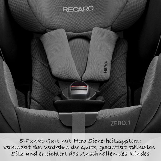 Recaro Reboarder-Kindersitz Zero.1 i-Size - Carbon Black
