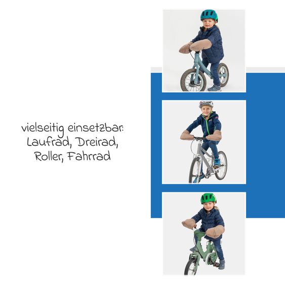 Reer 1- Paar Lenkerstulpen vielseitig einsetzbar für  Fahr-, Lauf-, Dreirad & Roller - Braun