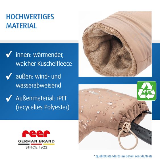 Reer 1- Paar Lenkerstulpen vielseitig einsetzbar für  Fahr-, Lauf-, Dreirad & Roller - Braun