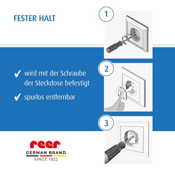 Reer Confezione da 10 protezioni per prese elettriche per avvitare - Bianco