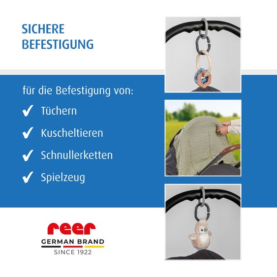 Reer 12-tlg. Befestigungsringe Clip&Co universell einsetzbar - Bunt