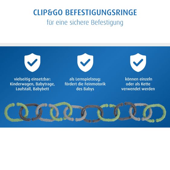 Reer 12-tlg. Befestigungsringe Clip&Co universell einsetzbar - Bunt