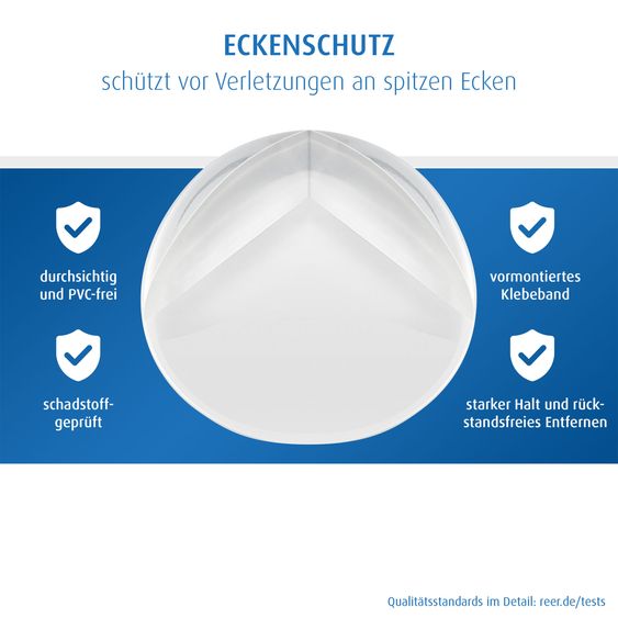 Reer 12er Pack Eckenschutz mit Klebeband - Transparent