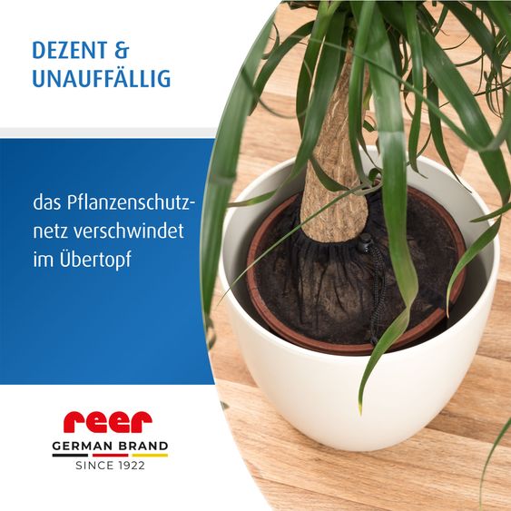 Reer 2er Pack Pflanzenschutznetz für Blumentöpfe mit einem Durchmesser bis zu 30 cm - Schwarz