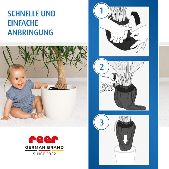 Reer 2er Pack Pflanzenschutznetz für Blumentöpfe mit einem Durchmesser bis zu 30 cm - Schwarz