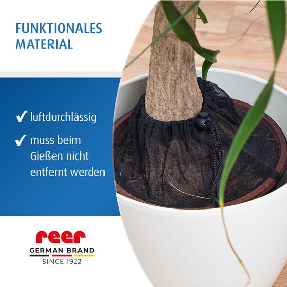 Reer 2er Pack Pflanzenschutznetz für Blumentöpfe mit einem Durchmesser bis zu 30 cm - Schwarz