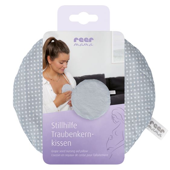 Reer 2in1 breastfeeding support grape pillow for mom warms and cools at the same time - gray