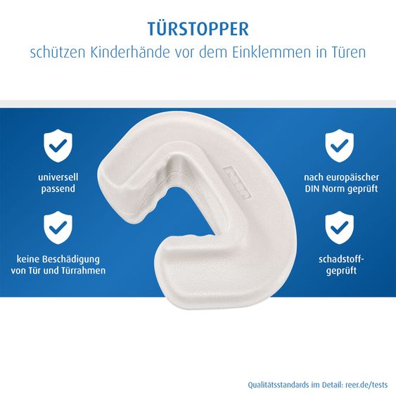 Reer 3er Pack Türstopper für Türblattstärken von 30 bis 45 cm - Transparent