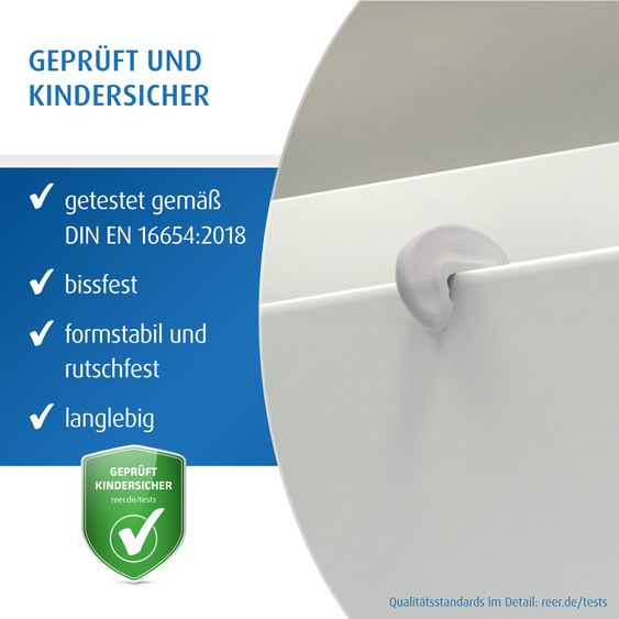 Reer 3er Pack Türstopper für Türblattstärken von 30 bis 45 cm - Transparent