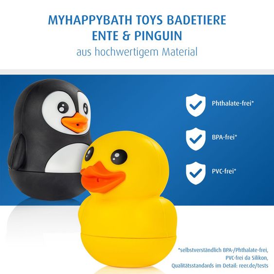 Reer 5-tlg. Bade-Set mit Badewannematte, Spieltiere, Thermometer & magisches Badebuch - Bunt