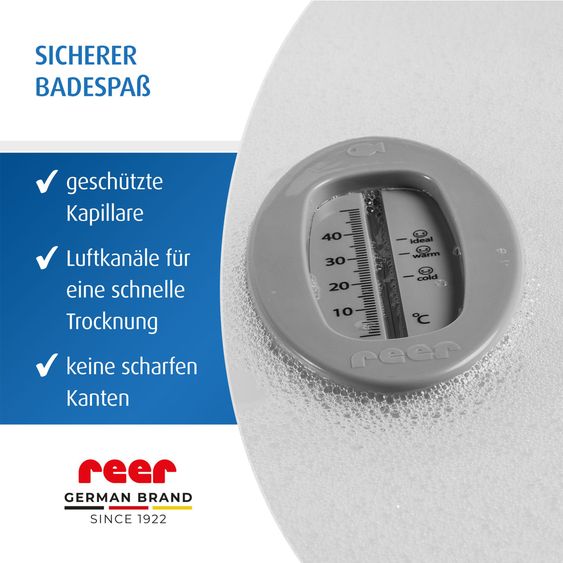 Reer 5-tlg. Bade-Set mit Badewannematte, Spieltiere, Thermometer & magisches Badebuch - Bunt