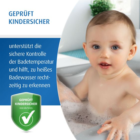 Reer 5-tlg. Bade-Set mit Badewannematte, Spieltiere, Thermometer & magisches Badebuch - Bunt