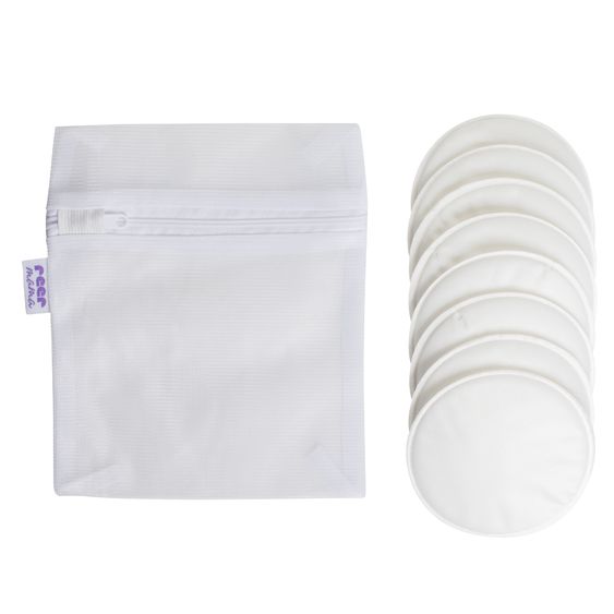 Reer 8er Pack Waschbare Stilleinlagen Mama inkl. Wäschenetz - Weiß