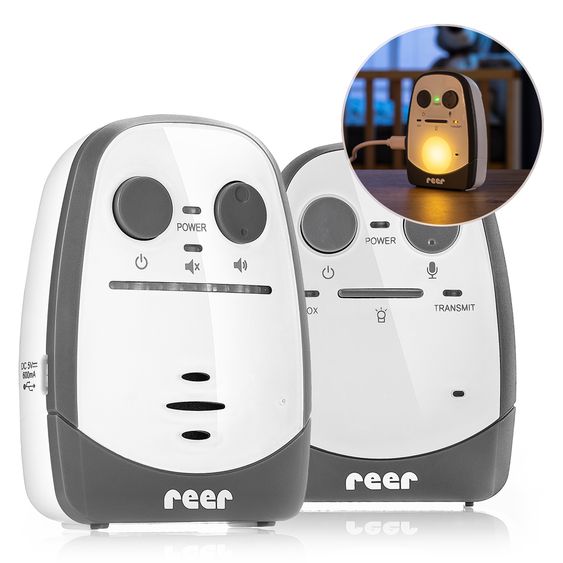 Reer Baby Monitor Cosmo Audio con funzione vivavoce & allarme a vibrazione - Bianco Grigio
