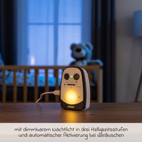Reer Baby Monitor Cosmo Audio con funzione vivavoce & allarme a vibrazione - Bianco Grigio