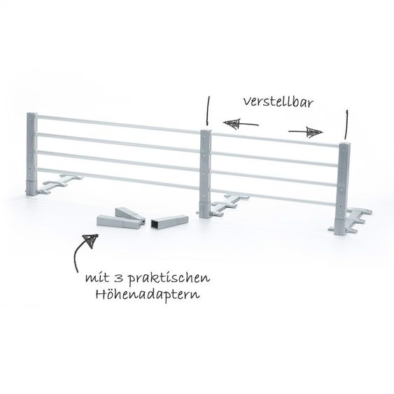 Reer Bed guard variable metal 80 - 140 cm - grey