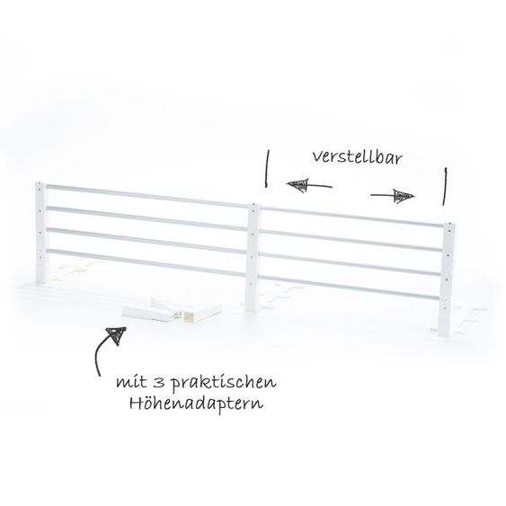 Reer Bed guard variable metal 80 - 140 cm - white