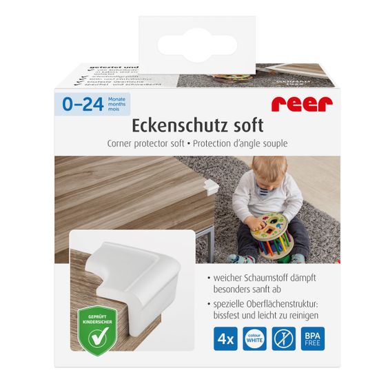 Reer Eckenschutz Soft 4er Pack zum Kleben - Weiß