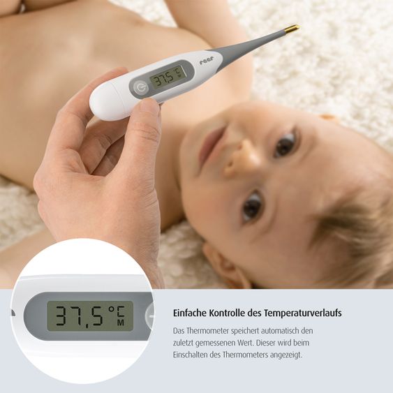 Reer Thermomètre Frontale Express Digital ExpressTemp - avec Embout De Mesure Flexible