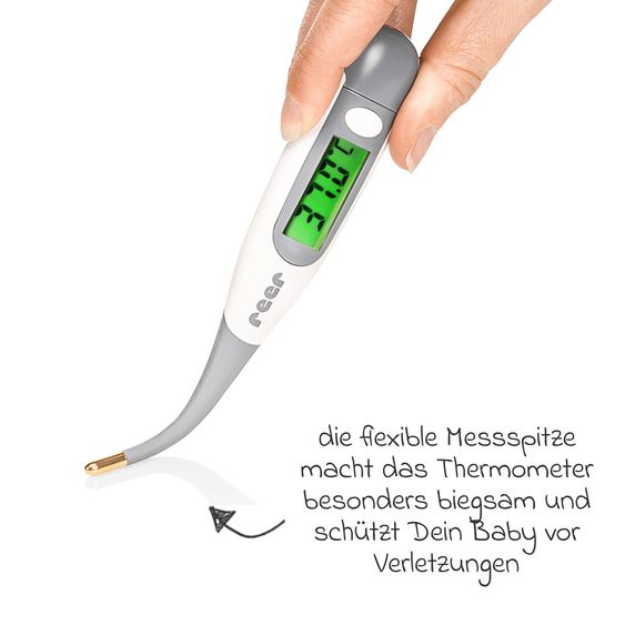 Reer Thermomètre Frontale Express Digital ExpressTemp Pro - avec Embout De Mesure Flexible