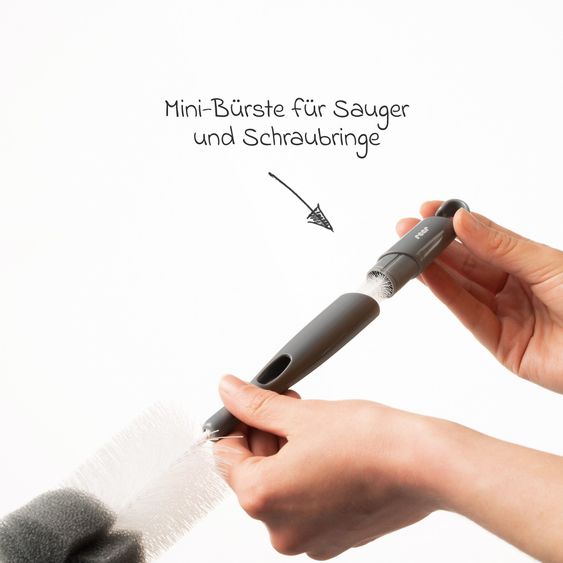 Reer Flaschen- und Saugerbürste 2-in-1 - Grau