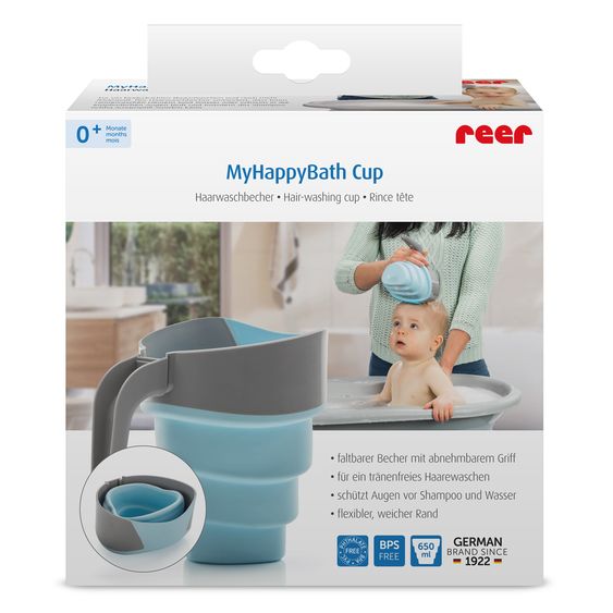 Reer Hair wash cup MyHappyBath Cup - Blue Gray