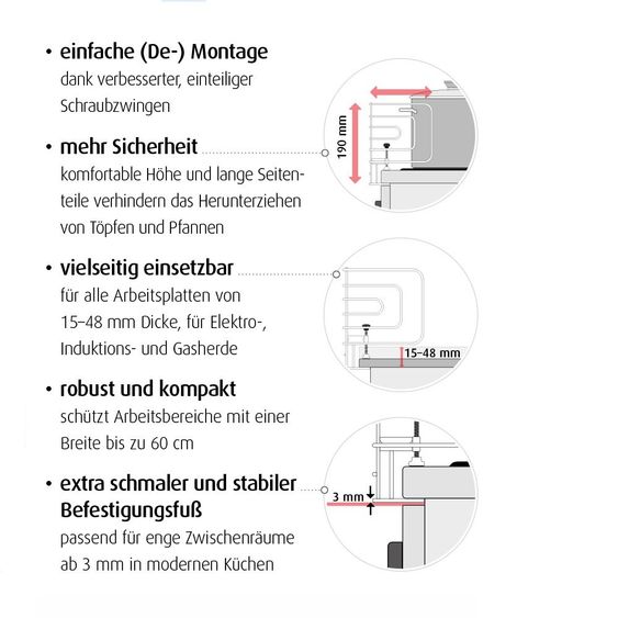 Reer Herdschutzgitter Edelstahl - Silber