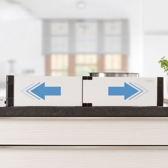 Reer Barrière De Protection Pour Bébé Basic Compatible Avec Plaques Électriques Et À Induction - Blanc Noir
