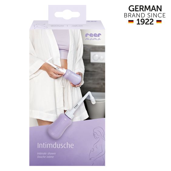 Reer Intimdusche Mama 380 ml Füllmenge mit flexiblem Flaschekörper - Lila Weiß