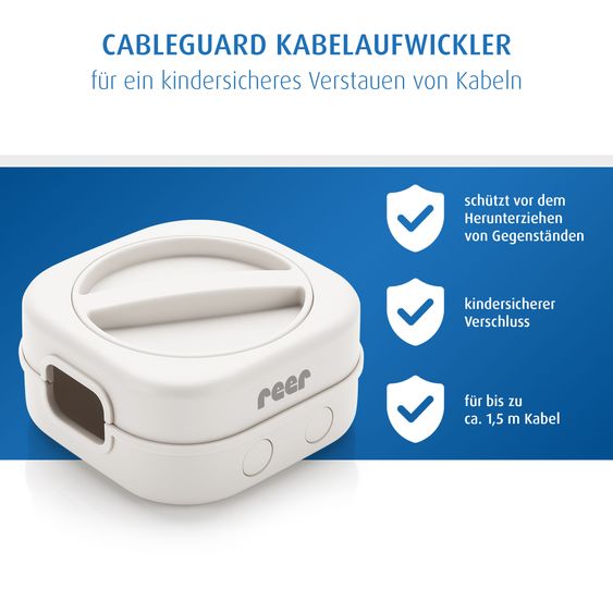 Reer Avvolgicavo CableGuard per cavi da 1,5 m - Bianco