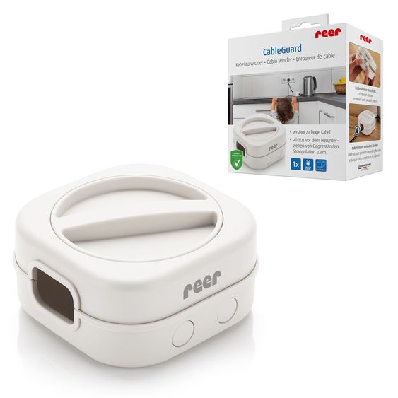 Reer Avvolgicavo CableGuard per cavi da 1,5 m - Bianco