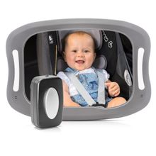 LED car safety mirror with light - BabyView - Anthracite