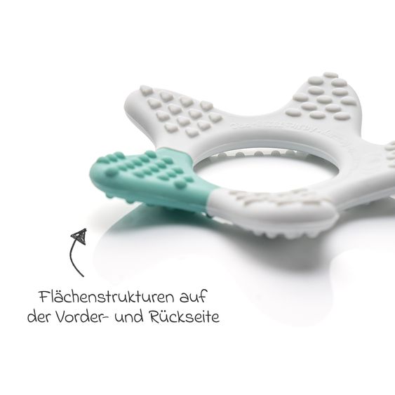 Reer Massage-Beißring Stern unterstütz beim Zahnen - Weiß Grün