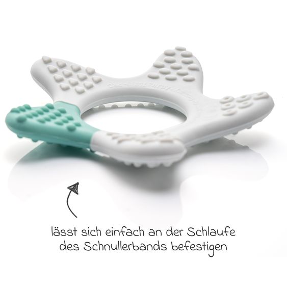 Reer Massage-Beißring Stern unterstütz beim Zahnen - Weiß Grün
