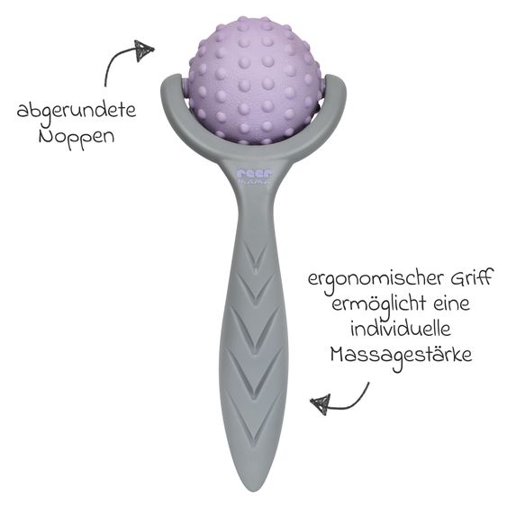 Reer Massageroller Mama mit ergonomischem Griff - Lila Grau