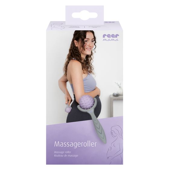 Reer Massageroller Mama mit ergonomischem Griff - Lila Grau