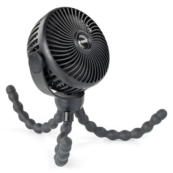 Reer Mini Ventilatore Universale CoolAir con supporto flessibile, funzionamento silenzioso e 3 velocità - Nero